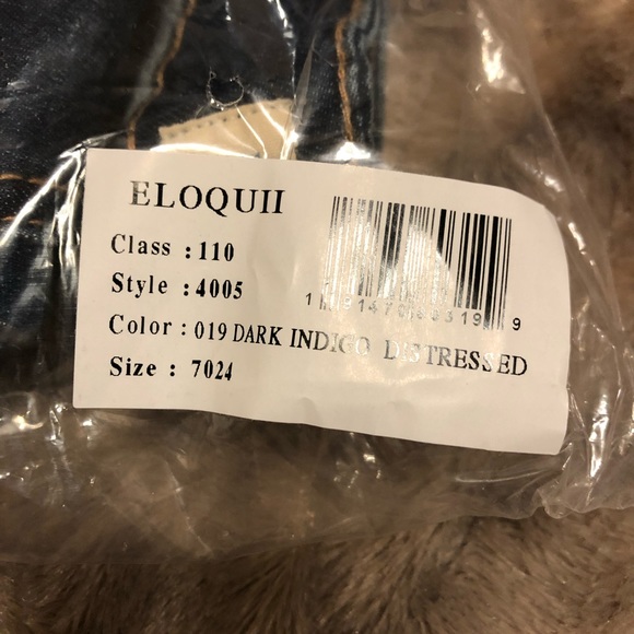 NWT Eloquii Peach Lift Distressed Skinny Jeans 24G - Picture 8 of 8